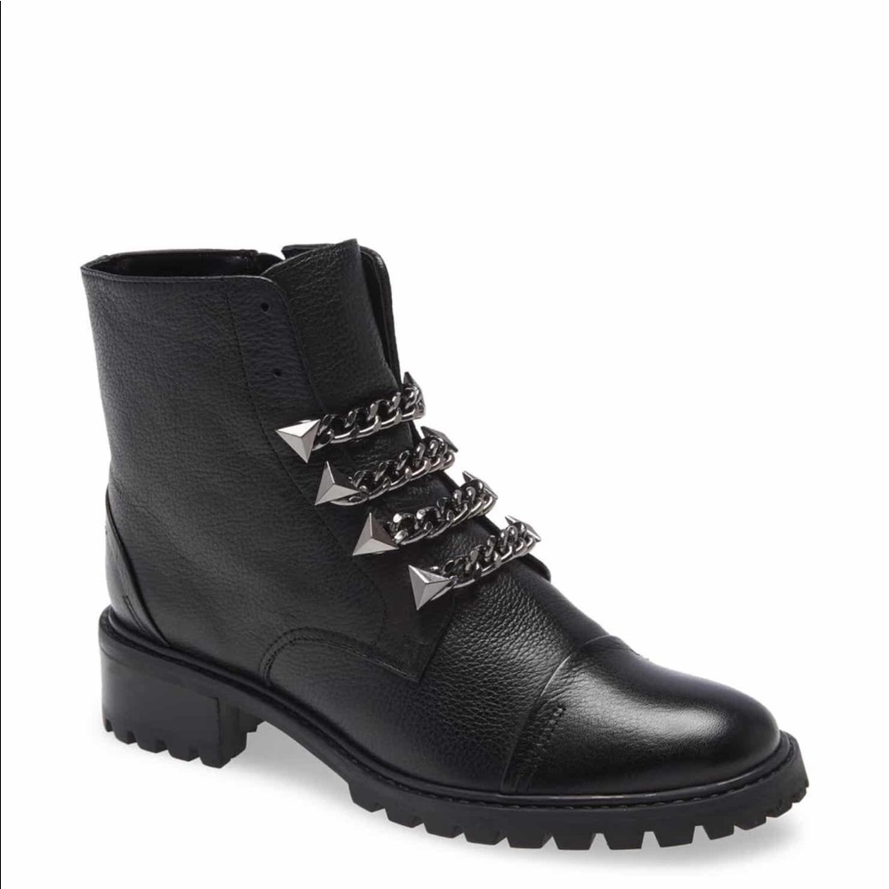 NEW Schutz Jeh Combat Boots with Chain Detail